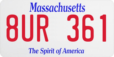 MA license plate 8UR361