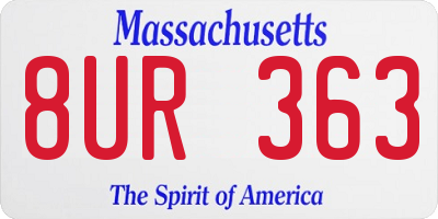 MA license plate 8UR363
