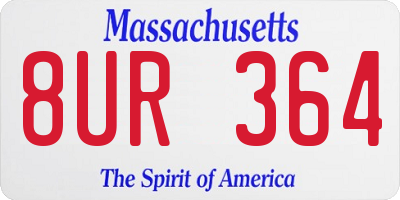 MA license plate 8UR364