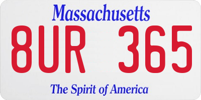 MA license plate 8UR365