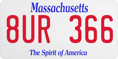 MA license plate 8UR366