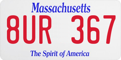 MA license plate 8UR367