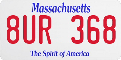 MA license plate 8UR368