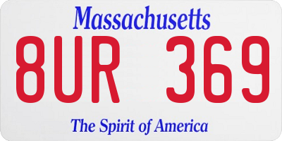 MA license plate 8UR369