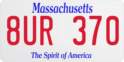 MA license plate 8UR370