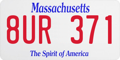 MA license plate 8UR371