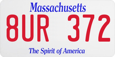 MA license plate 8UR372