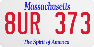 MA license plate 8UR373