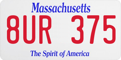 MA license plate 8UR375