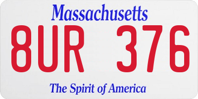 MA license plate 8UR376