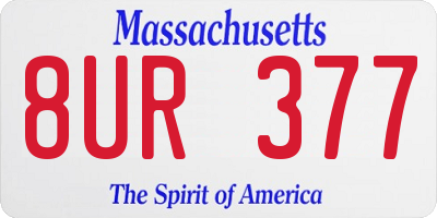 MA license plate 8UR377