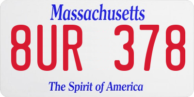 MA license plate 8UR378