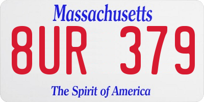 MA license plate 8UR379
