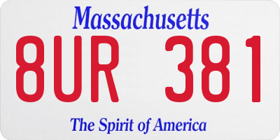 MA license plate 8UR381