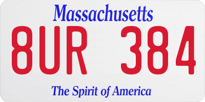 MA license plate 8UR384