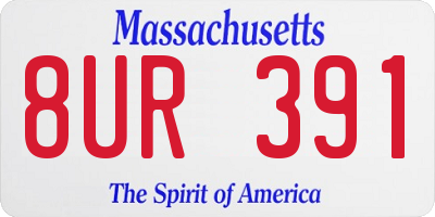 MA license plate 8UR391