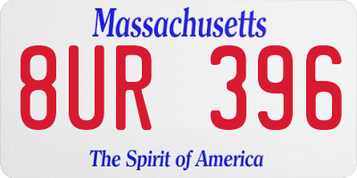 MA license plate 8UR396