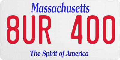 MA license plate 8UR400