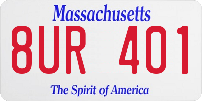 MA license plate 8UR401