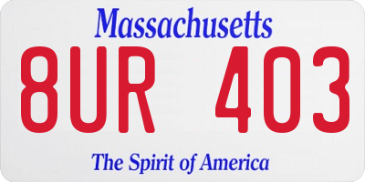 MA license plate 8UR403