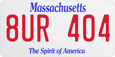 MA license plate 8UR404