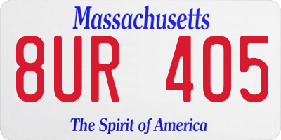 MA license plate 8UR405