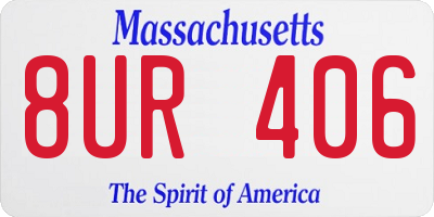 MA license plate 8UR406