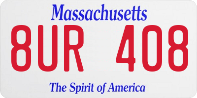 MA license plate 8UR408