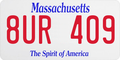 MA license plate 8UR409