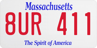 MA license plate 8UR411
