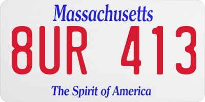 MA license plate 8UR413