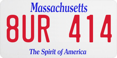 MA license plate 8UR414
