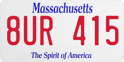 MA license plate 8UR415