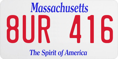 MA license plate 8UR416