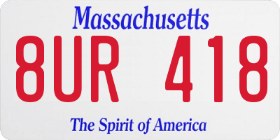 MA license plate 8UR418