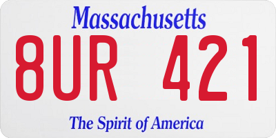 MA license plate 8UR421