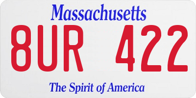 MA license plate 8UR422