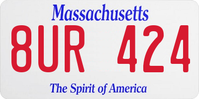 MA license plate 8UR424