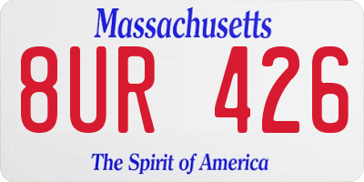 MA license plate 8UR426