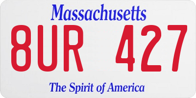 MA license plate 8UR427