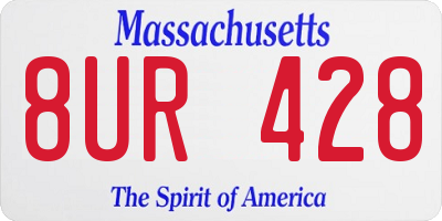 MA license plate 8UR428