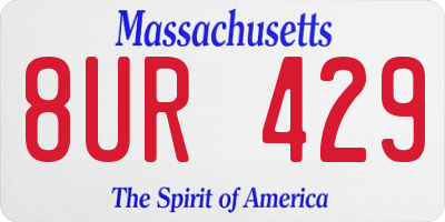 MA license plate 8UR429