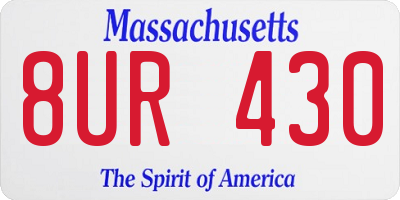 MA license plate 8UR430