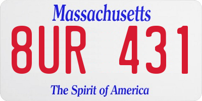MA license plate 8UR431