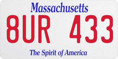 MA license plate 8UR433