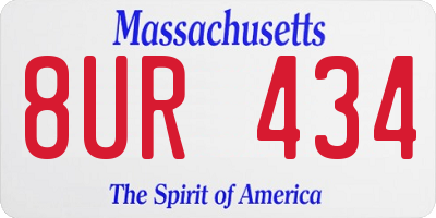 MA license plate 8UR434