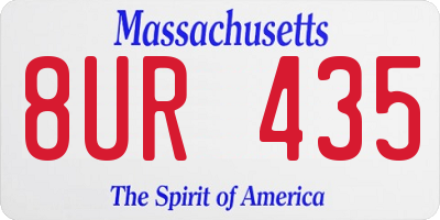MA license plate 8UR435