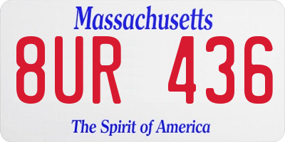 MA license plate 8UR436