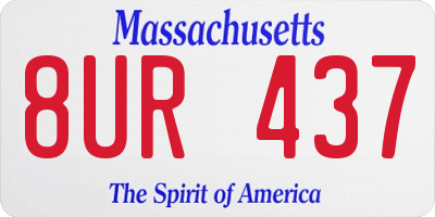 MA license plate 8UR437
