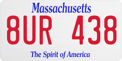 MA license plate 8UR438